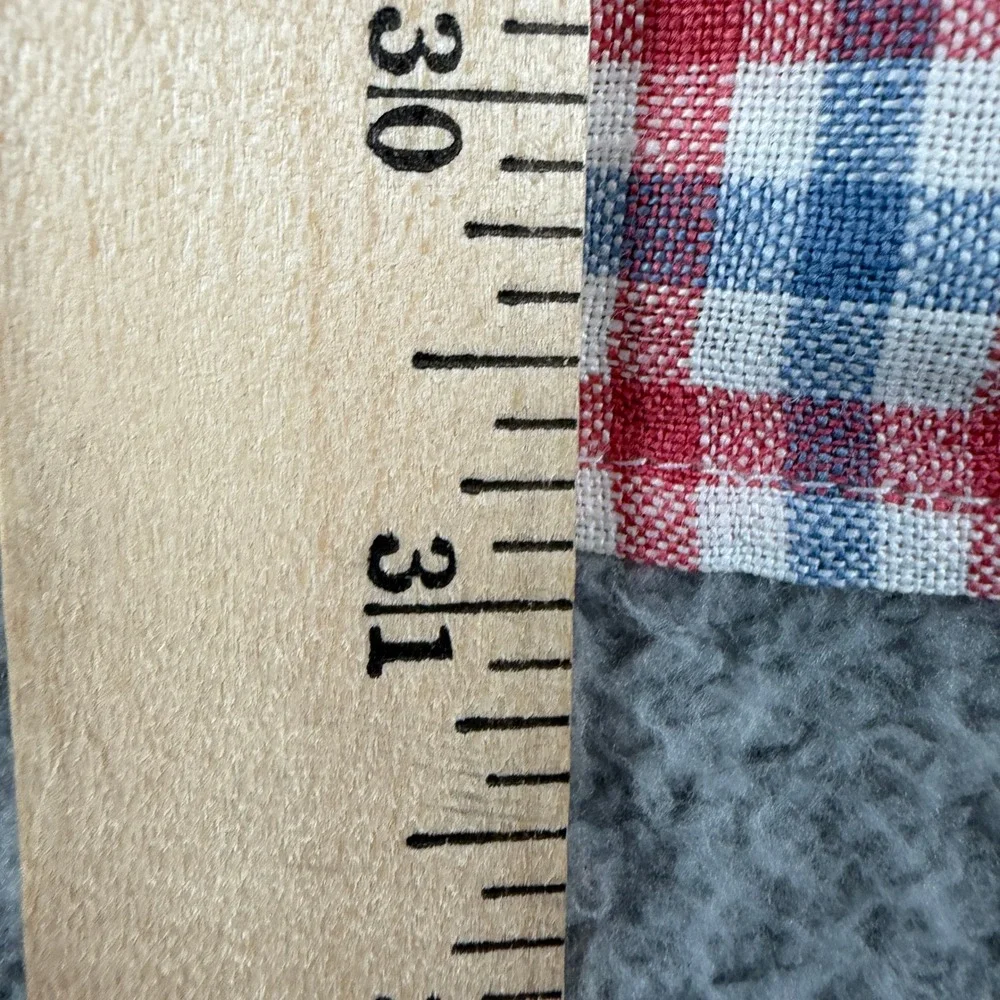 J.Crew Shirt Mens XL Red Blue Gingham Plaid Slim Fit 100%‎ Linen Button Down